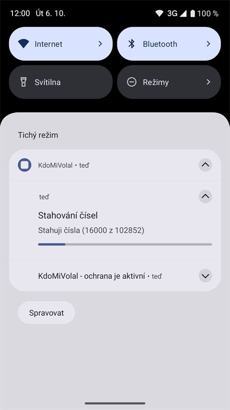 Stahování databáze čísel