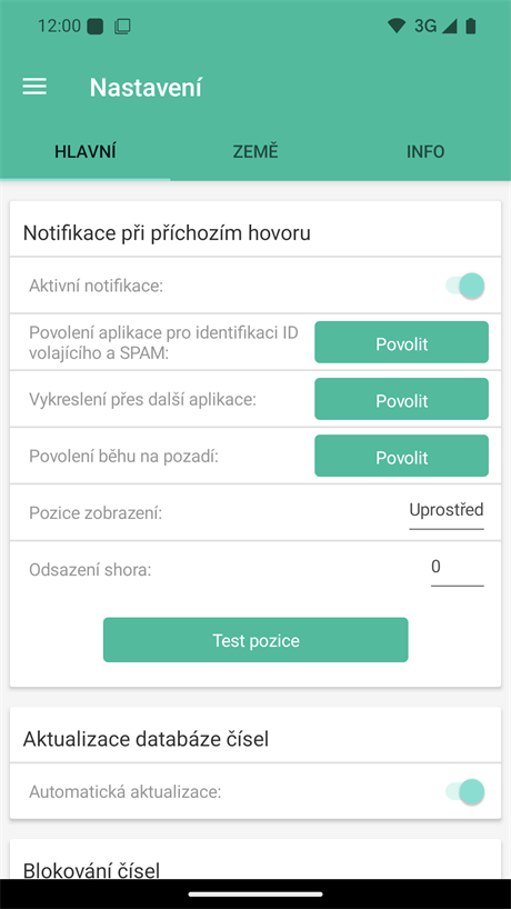 Nastavení oprávnění