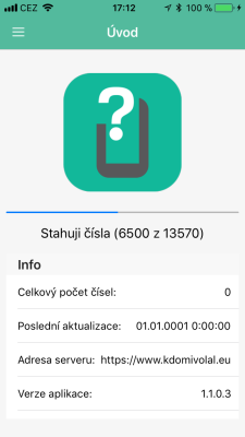 Stahování databáze čísel